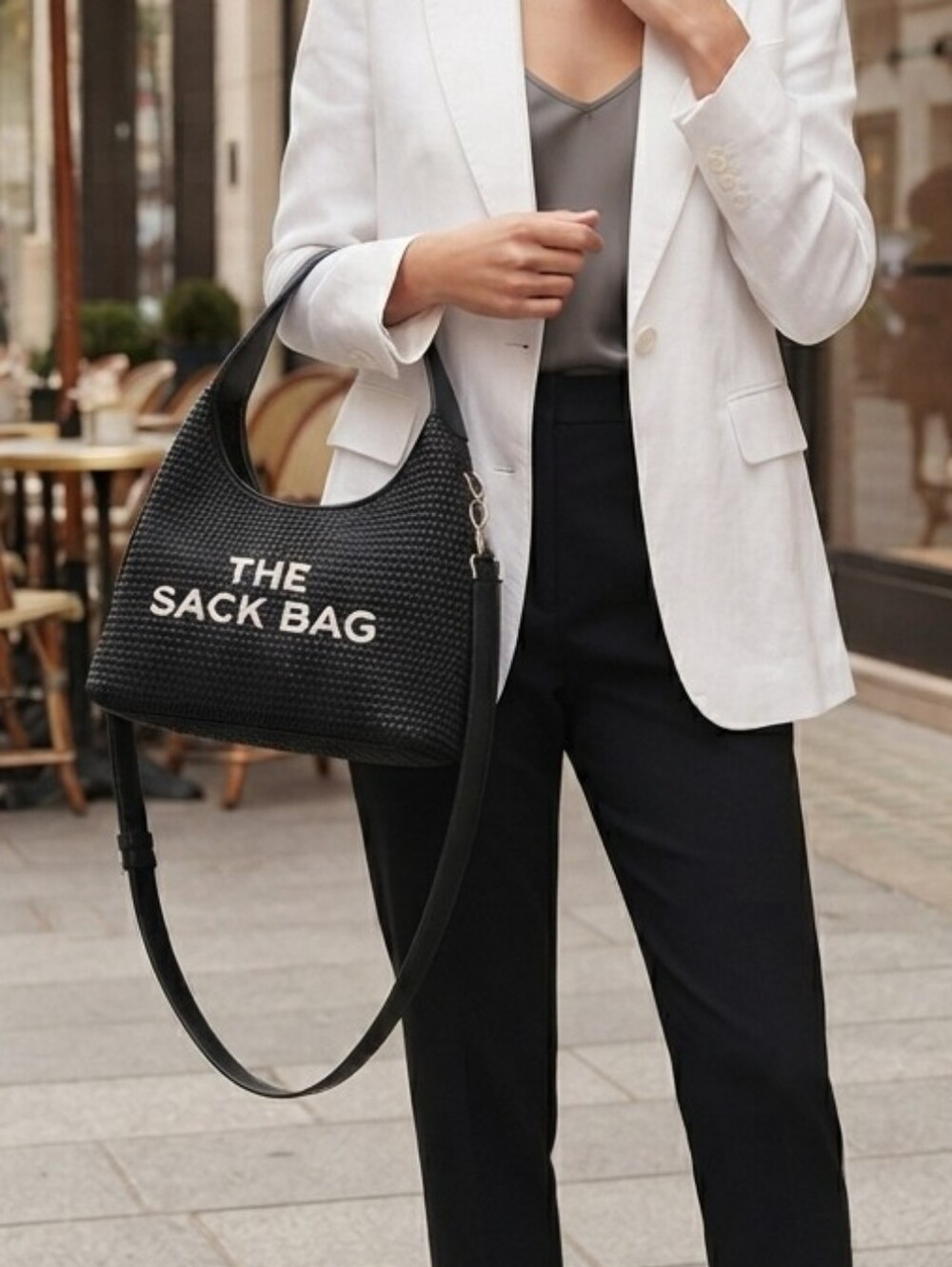 BRAND NEW w/Tags "THE SACK BAG" Purse Satchel Tote Shoulder Handbag + Xtra Strap